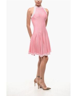 Balmain Sleeveless Flared Skater Dress - Pink