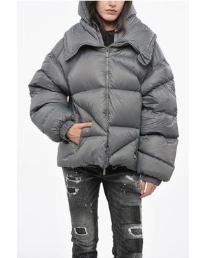 Bacon Waterproof Fabric Double B Down Jacket With Hood - Grey