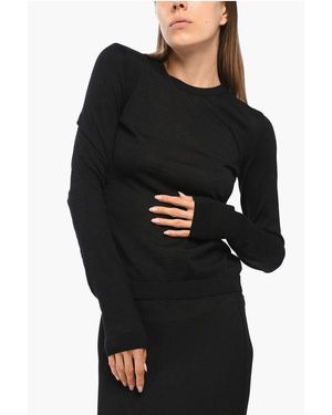 Mrz Solid Colour Cashmere And Silk Crew-Neck Jumper - Black