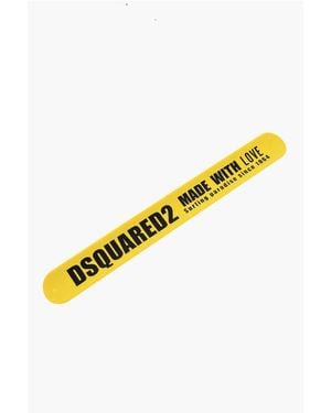 DSquared² Silicone Made With Love Slap Bracelet With Contrasting Print Size Unic - Yellow