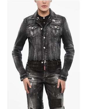 DSquared² Vintage Effect Denim Jacket - Black