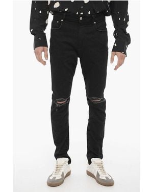 Represent Stretch Denim Slim Fit Distressed Jeans 13Cm - Black