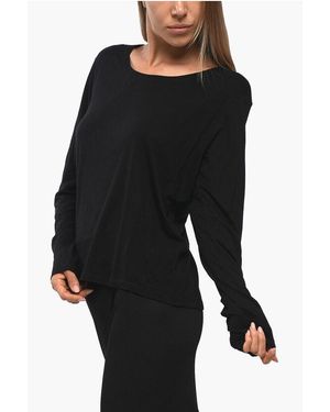 Loulou de Saison Wool-Blend Crewneck T-Shirt Ava - Black