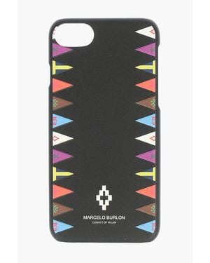 Marcelo Burlon Embossed Printed Flags Sides 7 Iphone Case - Black