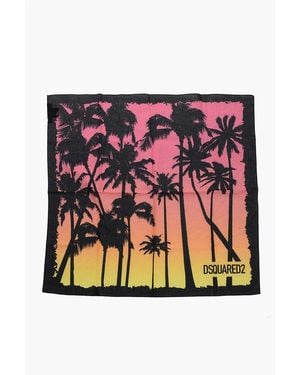 DSquared² Printed Cotton Palm Bandana - Pink