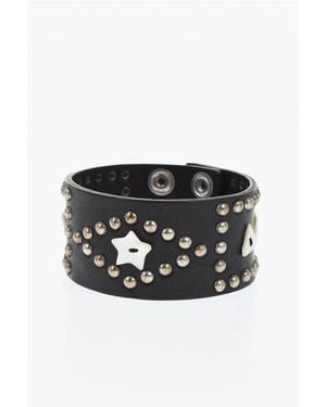 DSquared² Studded Leather Bracelet - Black