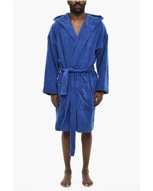 DSquared² Terry Cottton Bathrobe With Belt - Blue