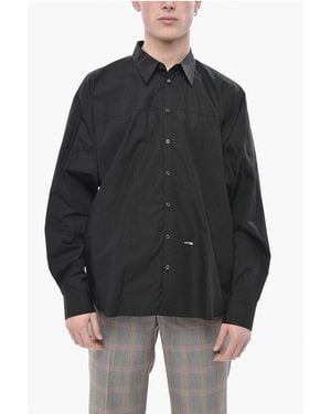 DSquared² Poplin Shirt With Batwing Sleeves - Black