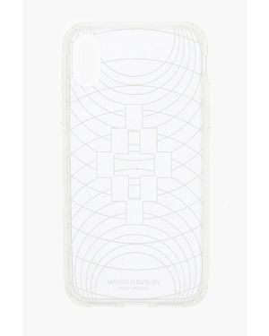 Marcelo Burlon Embossed Printed Sheer Technofolk Xs Iphone Case - White