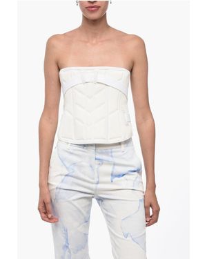 Dior Buckled Corset With Embossed Logo - White