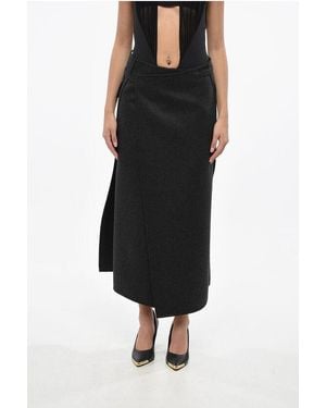 Gucci Wool And Cashmere Wrap Skirt With Maxi Patch Pockets - Black