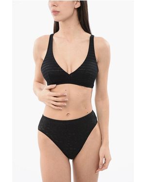 Armani Logoed Triangle Bra - Black