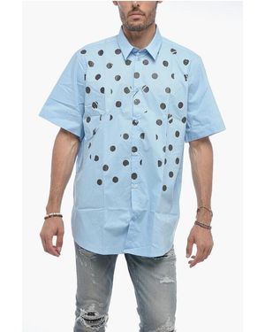 Raf Simons Short Sleeve Polka Dots Classic Collar Shirt - Blue