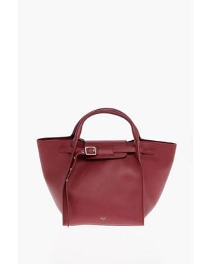 Celine Leather Tote Bag With Removable Shoulder Strap - Red