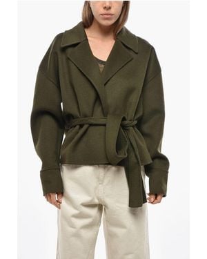 Sa Su Phi Cashmere Blend Valentina Coat With Belt - Green