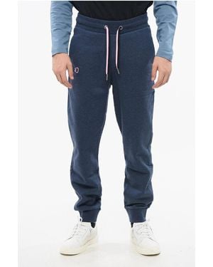Eden Park Fleeced-Cotton Excellentissime Joggers With Drawstring Waist - Blue