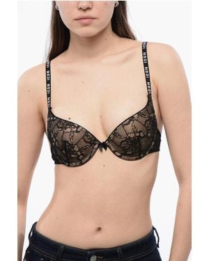 DSquared² Icon Laced Bra With Logoed Straps - Black