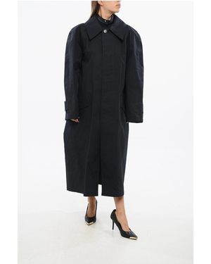 Marni Cotton Long Coat With Hidden Closure - Black