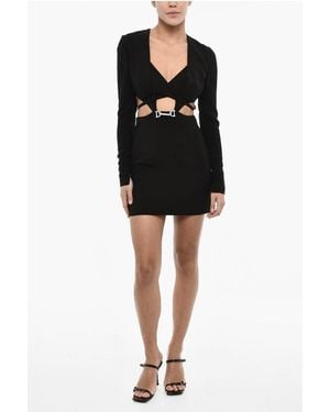 DSquared² Solid Colour Mini Dress With Cut Out Details - Black