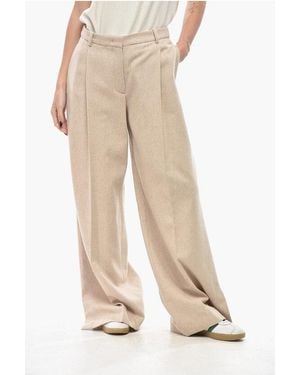 THE GARMENT Single-Pleated Mille Wool Blend Trousers - Natural