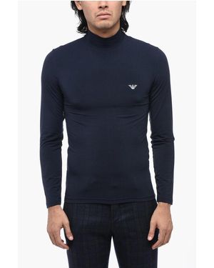 Armani Emporio Underwear Long Sleeved Solid Colour T-Shirt - Blue