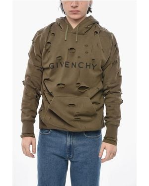 Givenchy Double-Fabric Hoodie With Cut-Out Design - Brown