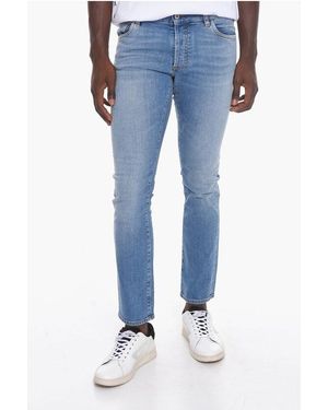 Marcelo Burlon Belt Loop Tempera Cross Slim Fit Denims 17Cm - Blue