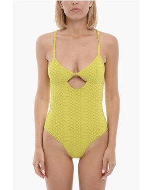 Zadig & Voltaire Printed One Piece Swimsuit With Cut-Out Detail - Green