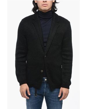 SUNHOUSE Knit Blazer With Horn Buttons - Black