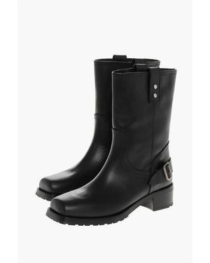 Sonora Boots Biker Ankle Boots Dallas With Square Toe - Black