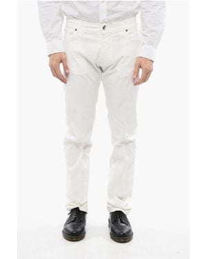 Corneliani Id Luxury Denim Ton-Sur-Ton Embroidered Denims - White