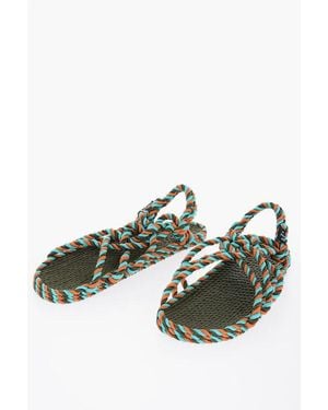 Nomadic State Of Mind Two Tone Rope Slingback Sandals - Green