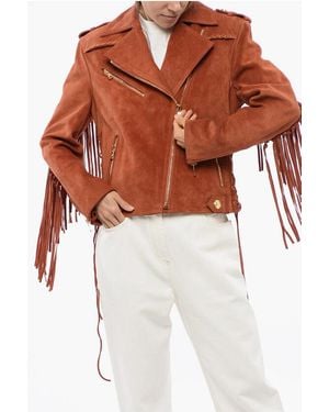 Balmain Fringed Suede Biker Jacket - Multicolour