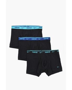 Nike Set Of 3 Stretch Cotton Boxer With Logoed Elastic Band - Black