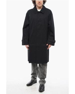 adidas Lightweight Twill Cotton Coat With Hidden Closure - Black
