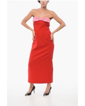 New Arrivals Off-The-Shoulder Elea Dress With Bow - Red