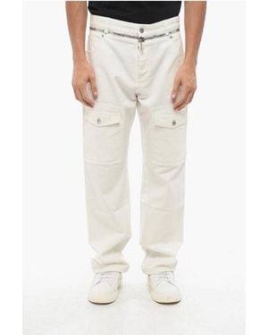 Balmain Straight Fit Cargo Jeans With Zip Detail 22Cm - Multicolour