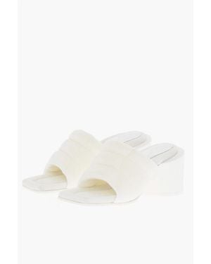 Maison Margiela Mm6 Padded Mules With Squre Toe 7Cm - White