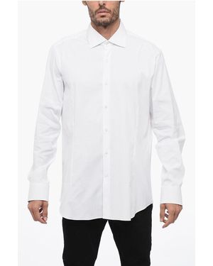 Bagutta Cotton Poplin Miami Shirt With Spread Collar - White