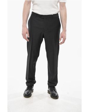 Corneliani Virgin Wool Straight-Leg Trousers - Black