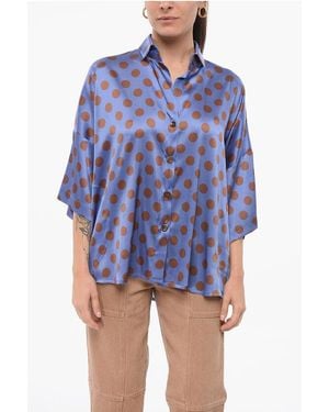 Stephan Janson Silk Polka-Dot Blouse - Blue