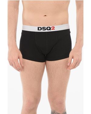 DSquared² Cotton Dsq2 Boxer With Logoed Waistband - Black