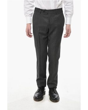 Corneliani Virgin Wool Trousers Academy With Hidden Closure - Black