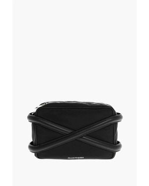 McQueen Nylon Crossbody Bag With Zipped Closure - Black