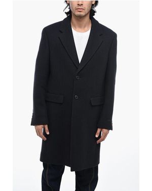 Prada Virgin Wool Blended Coat With Oversized Fit - Black