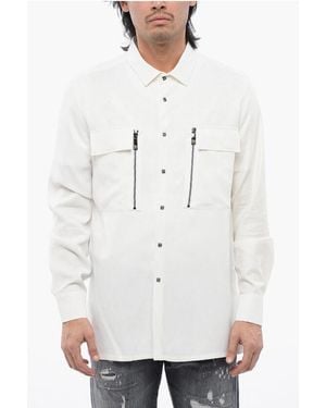 John Richmond Long Sleeved Fanesi Shirt With Front Pockets - White