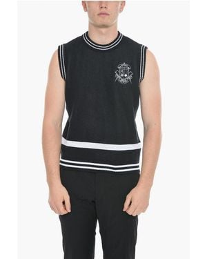 Msftsrep Organic Cotton Two-Tone Vest With Rib Edges - Blue