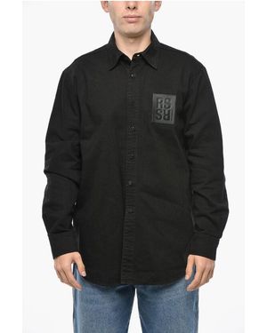 Raf Simons Solid Colour Denim Straight Fit Shirt - Black