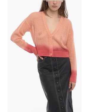 360 Sweater Gradient Effect Openwork Jessica Cardigan - Orange