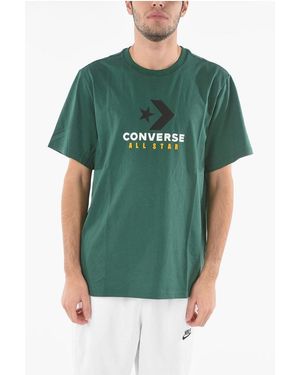 Converse All Star Front Logo-Printed Crew-Neck T-Shirt - Green